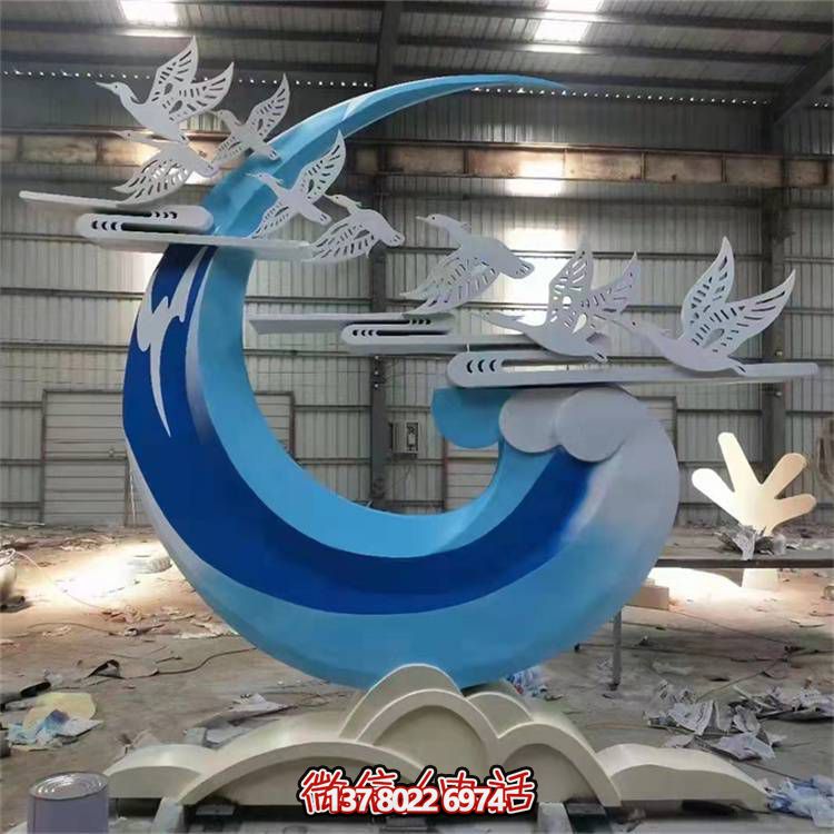 廣場(chǎng)城市路口不銹鋼彩繪創(chuàng)意月亮擺件