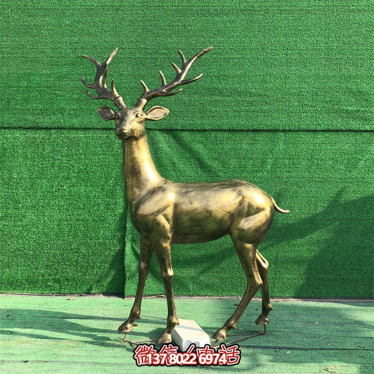 玻璃鋼仿銅鹿，梅花鹿