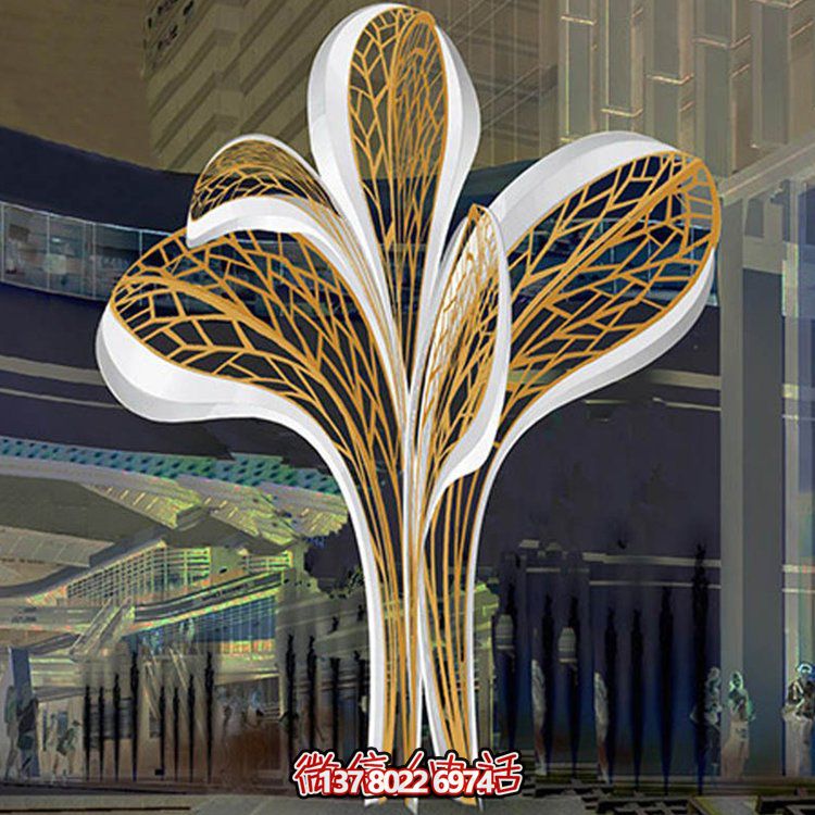 酒店會所不銹鋼創(chuàng)意園林植物景觀