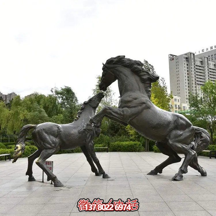 戶(hù)外廣場(chǎng)擺放純銅鑄造馬景觀動(dòng)物雕塑