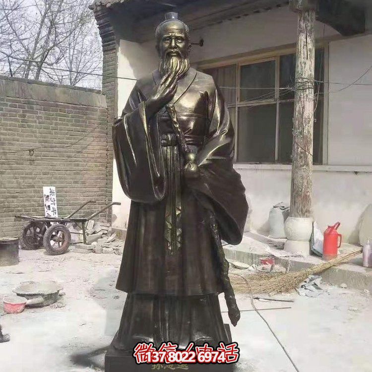 戶(hù)外玻璃鋼仿銅古代名醫(yī)人物孫思邈雕塑