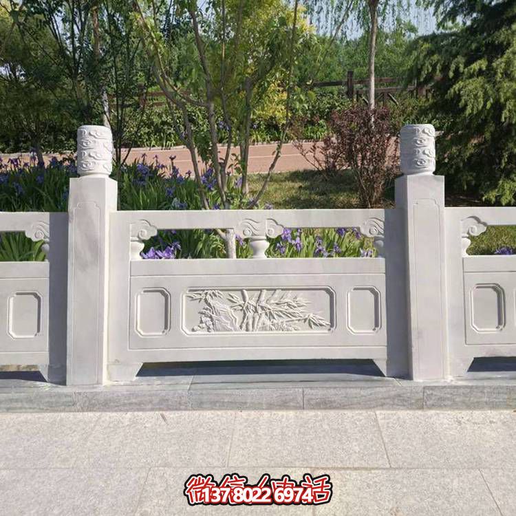 大理石石雕欄板石頭河道護(hù)欄陽臺圍欄